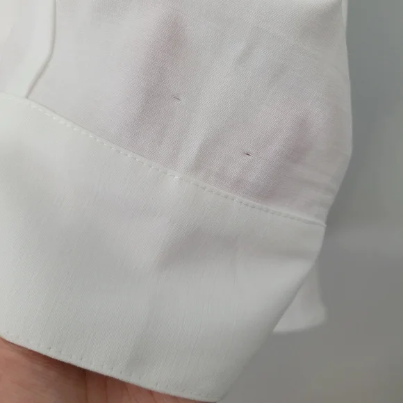 Pomander Place Ashlen Blouse White Size L Flowy Button-Down Top Closet Staple - Picture 10 of 13